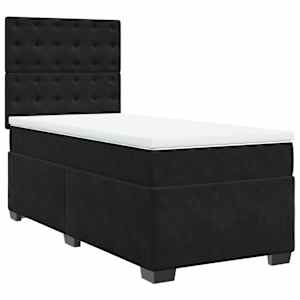 Box spring postel s matrací černá 100x200 cm samet - obrázek 5