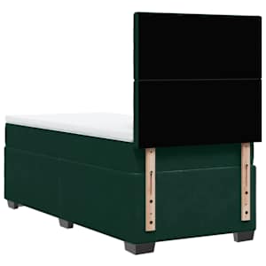 Box spring postel s matrací tmavě zelená 100x200 cm samet - obrázek 13