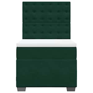 Box spring postel s matrací tmavě zelená 100x200 cm samet - obrázek 7