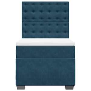 Box spring postel s matrací modrá 100 x 200 cm samet - obrázek 7