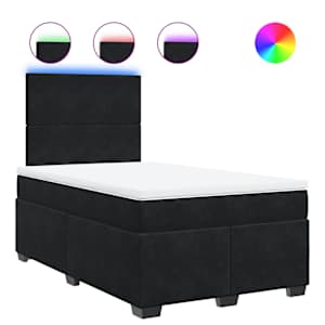 Box spring postel s matrací černá 120 x 190 cm samet - obrázek 2
