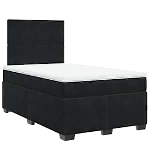 Box spring postel s matrací černá 120 x 190 cm samet - obrázek 3
