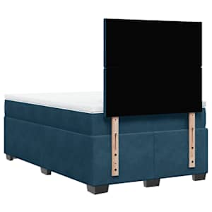 Box spring postel s matrací modrá 120 x 190 cm samet - obrázek 12