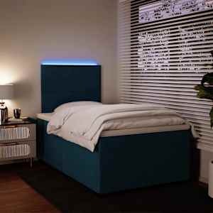 Box spring postel s matrací modrá 120 x 190 cm samet - obrázek 5