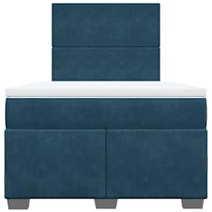 Box spring postel s matrací modrá 120 x 190 cm samet - obrázek 6