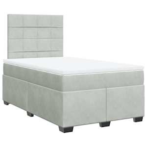 Box spring postel s matrací světle šedá 120x190 cm samet - obrázek 3