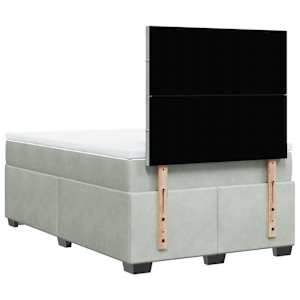 Box spring postel s matrací světle šedá 120x190 cm samet - obrázek 12