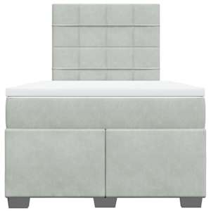 Box spring postel s matrací světle šedá 120x190 cm samet - obrázek 6