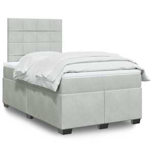 Box spring postel s matrací světle šedá 120x190 cm samet - obrázek 1