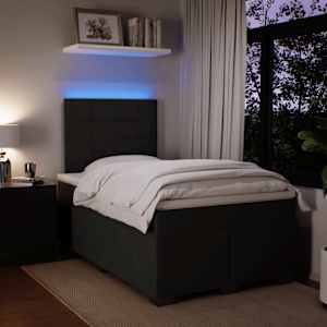 Box spring postel s matrací černá 120 x 190 cm samet - obrázek 5
