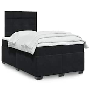 Box spring postel s matrací černá 120 x 190 cm samet - obrázek 1