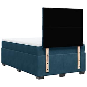 Box spring postel s matrací modrá 120 x 190 cm samet - obrázek 12