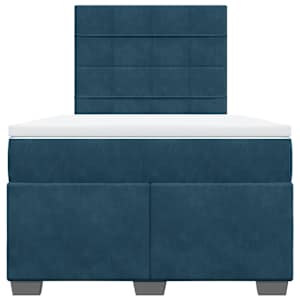 Box spring postel s matrací modrá 120 x 190 cm samet - obrázek 6