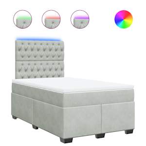 Box spring postel s matrací světle šedá 120x190 cm samet - obrázek 2