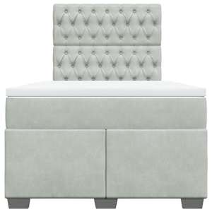 Box spring postel s matrací světle šedá 120x190 cm samet - obrázek 6