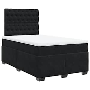 Box spring postel s matrací černá 120 x 190 cm samet - obrázek 3