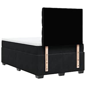 Box spring postel s matrací černá 120 x 190 cm samet - obrázek 12