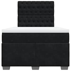 Box spring postel s matrací černá 120 x 190 cm samet - obrázek 6
