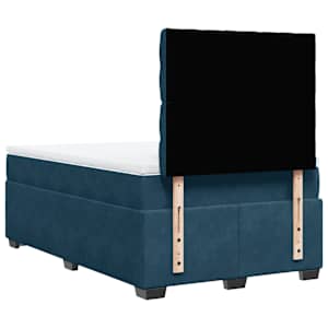 Box spring postel s matrací modrá 120 x 190 cm samet - obrázek 12