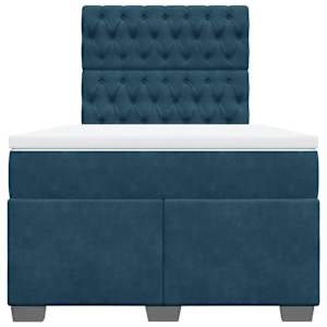 Box spring postel s matrací modrá 120 x 190 cm samet - obrázek 6