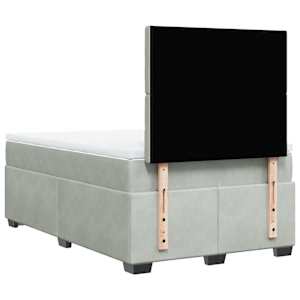Box spring postel s matrací světle šedá 120x190 cm samet - obrázek 12