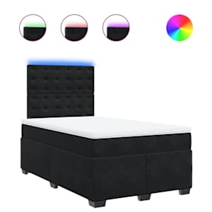 Box spring postel s matrací černá 120 x 190 cm samet - obrázek 2