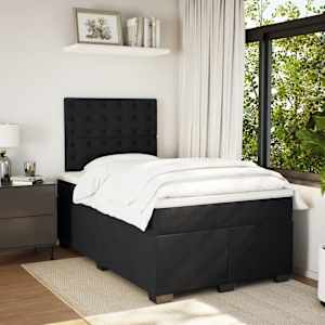 Box spring postel s matrací černá 120 x 190 cm samet - obrázek 4