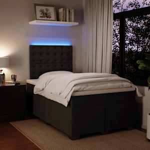 Box spring postel s matrací černá 120 x 190 cm samet - obrázek 5