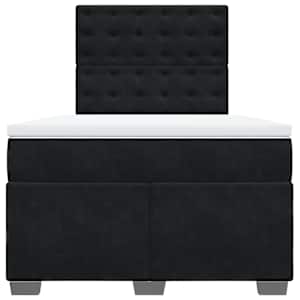 Box spring postel s matrací černá 120 x 190 cm samet - obrázek 6