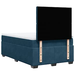 Box spring postel s matrací modrá 120 x 190 cm samet - obrázek 12