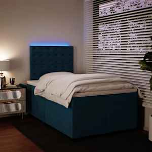 Box spring postel s matrací modrá 120 x 190 cm samet - obrázek 5