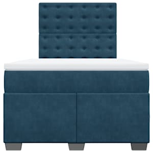 Box spring postel s matrací modrá 120 x 190 cm samet - obrázek 6