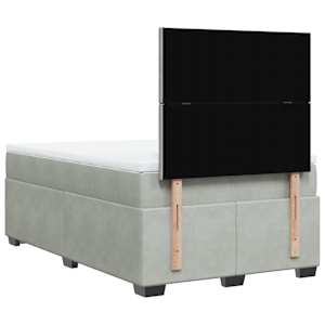 Box spring postel s matrací světle šedá 120 x 200 cm samet - obrázek 12