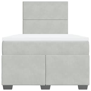 Box spring postel s matrací světle šedá 120 x 200 cm samet - obrázek 6