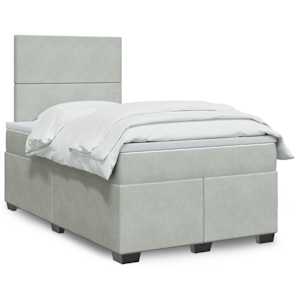 Box spring postel s matrací světle šedá 120 x 200 cm samet - obrázek 1