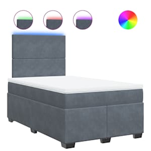 Box spring postel s matrací tmavě šedá 120 x 200 cm samet - obrázek 2