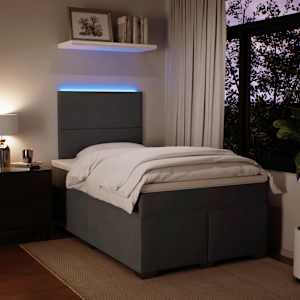 Box spring postel s matrací tmavě šedá 120 x 200 cm samet - obrázek 5
