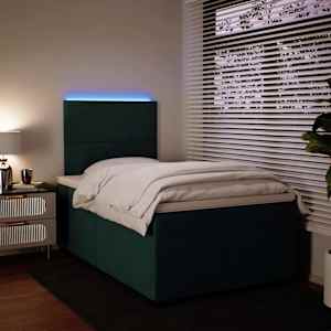 Box spring postel s matrací tmavě zelená 120 x 200 cm samet - obrázek 5
