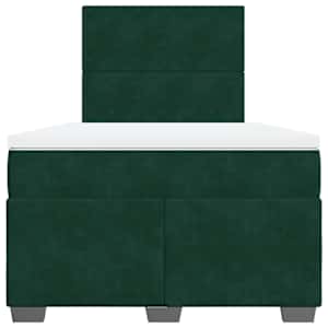 Box spring postel s matrací tmavě zelená 120 x 200 cm samet - obrázek 6