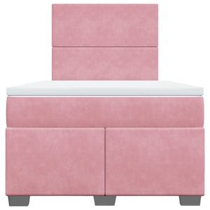 Box spring postel s matrací růžová 120 x 200 cm samet - obrázek 6