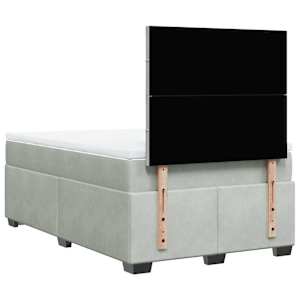 Box spring postel s matrací světle šedá 120 x 200 cm samet - obrázek 12