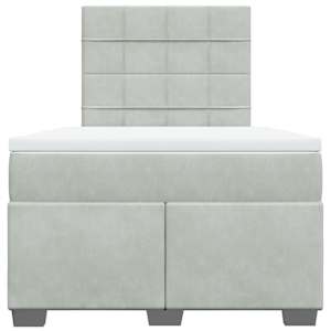 Box spring postel s matrací světle šedá 120 x 200 cm samet - obrázek 6
