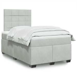 Box spring postel s matrací světle šedá 120 x 200 cm samet - obrázek 1