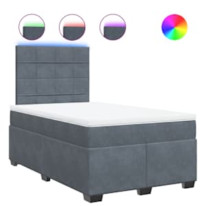 Box spring postel s matrací tmavě šedá 120 x 200 cm samet - obrázek 2
