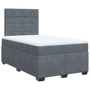 Box spring postel s matrací tmavě šedá 120 x 200 cm samet - obrázek 3