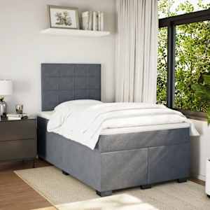 Box spring postel s matrací tmavě šedá 120 x 200 cm samet - obrázek 4