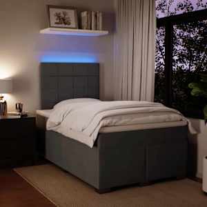 Box spring postel s matrací tmavě šedá 120 x 200 cm samet - obrázek 5