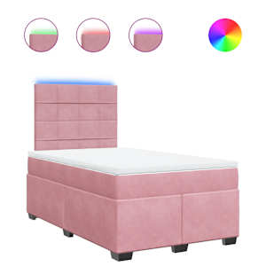 Box spring postel s matrací růžová 120 x 200 cm samet - obrázek 2