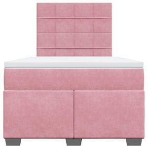 Box spring postel s matrací růžová 120 x 200 cm samet - obrázek 6
