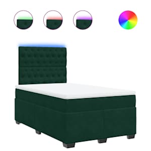 Box spring postel s matrací tmavě zelená 120 x 200 cm samet - obrázek 2